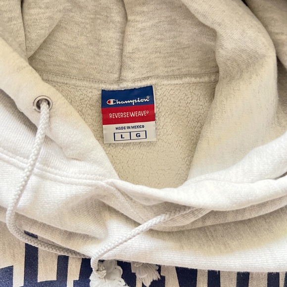 vintage champion light grey villanova reverse weave hoodie - Picture 3 of 5